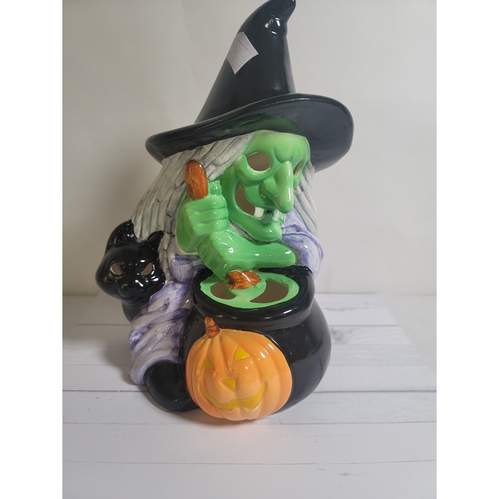 12" Holiday Ceramic Hobbyist Halloween Witch‎ Brumhilda Candle Decorations